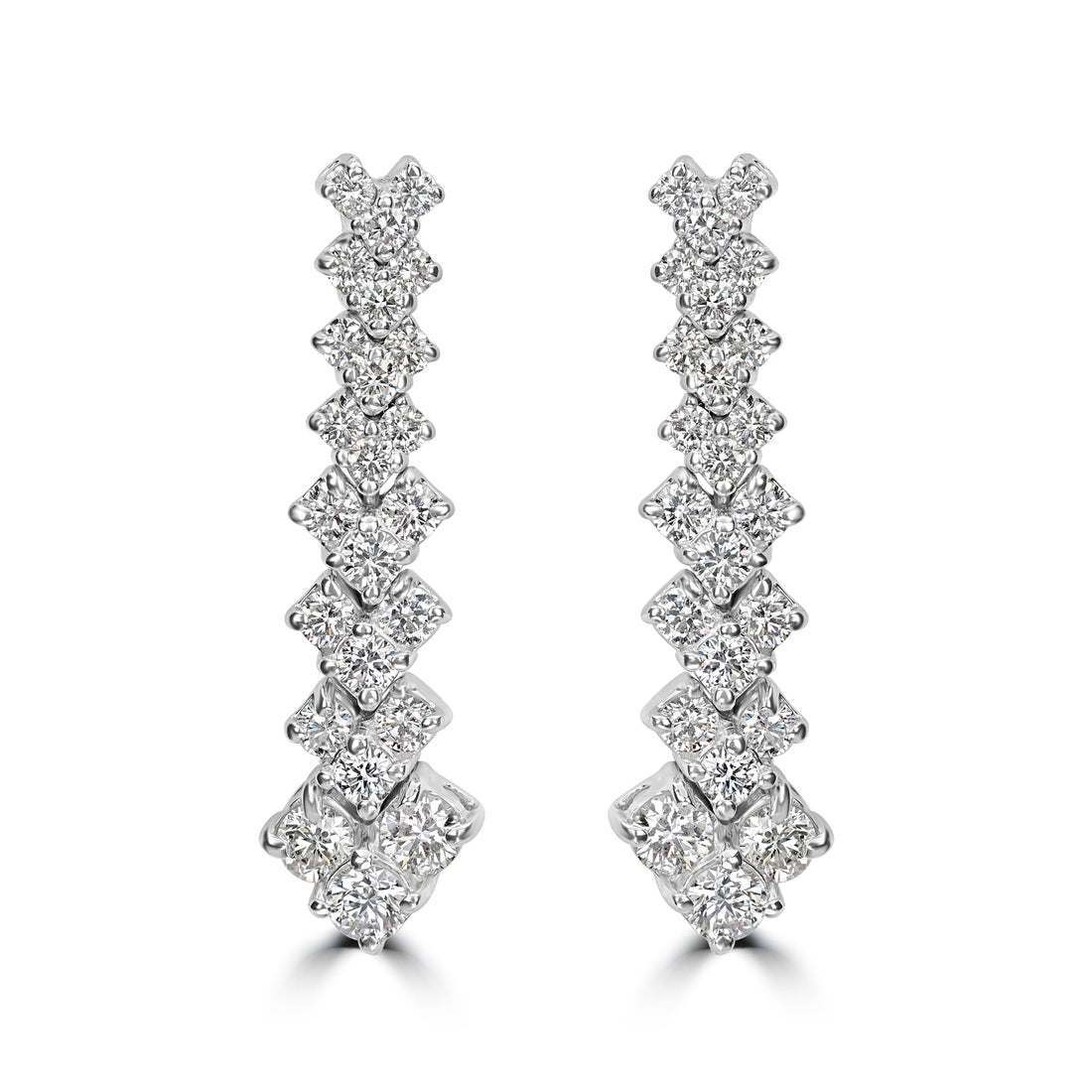 2.64 ct Diamond Earrings in 18K White Gold