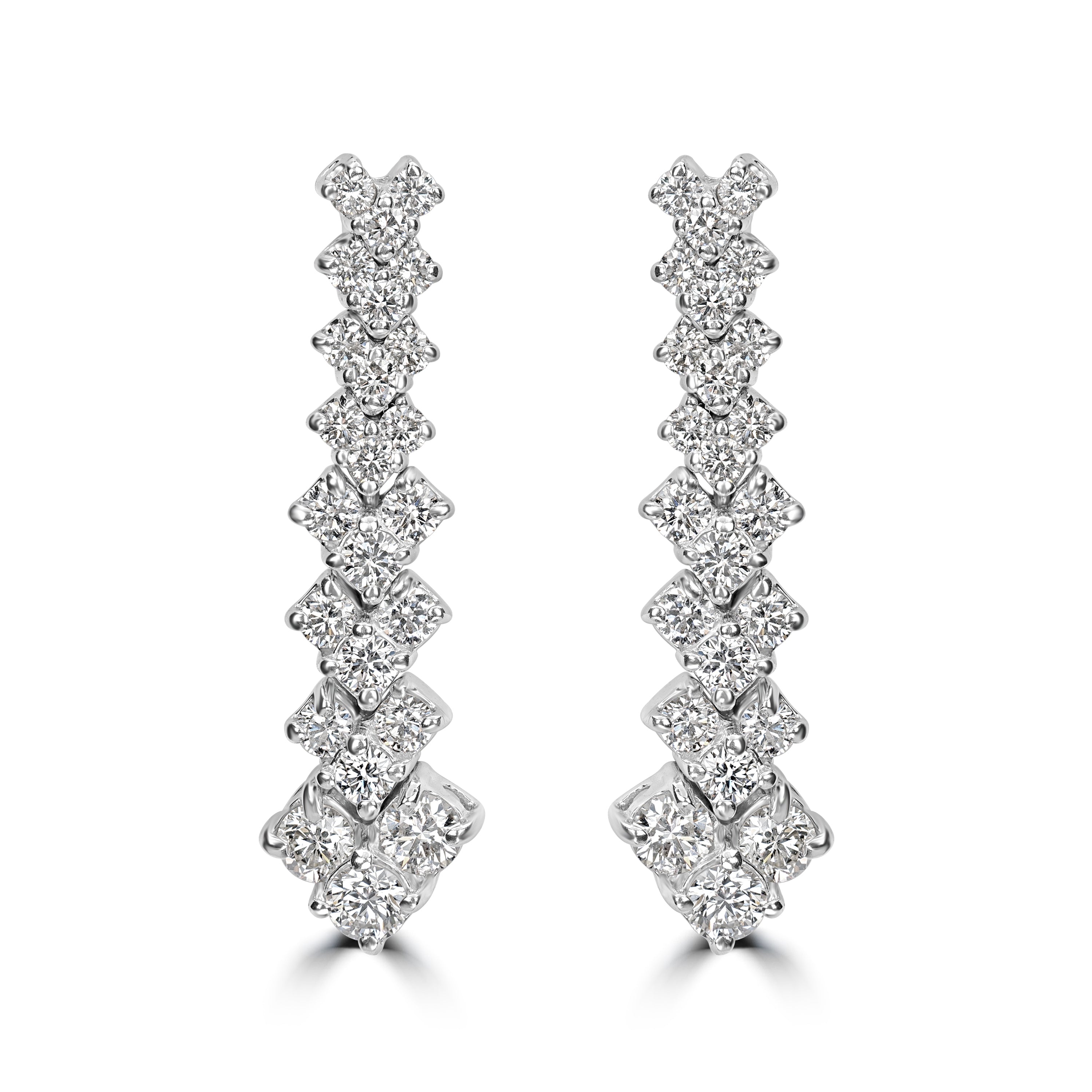 2.64 ct Diamond Earrings in 18K White Gold