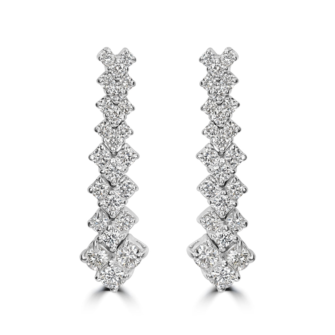 2.64 ct Diamond Earrings in 18K White Gold