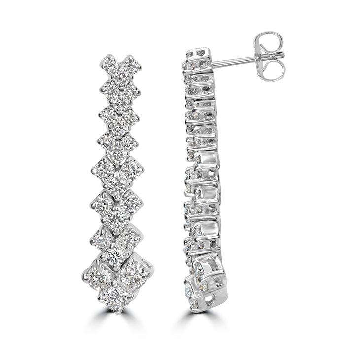 2.64 ct Diamond Earrings in 18K White Gold