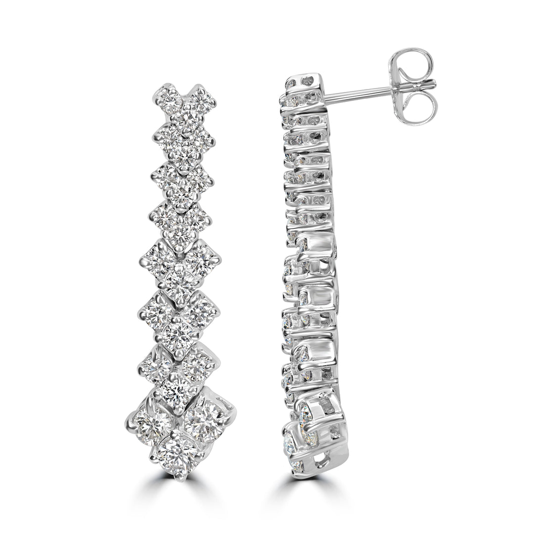 2.64 ct Diamond Earrings in 18K White Gold