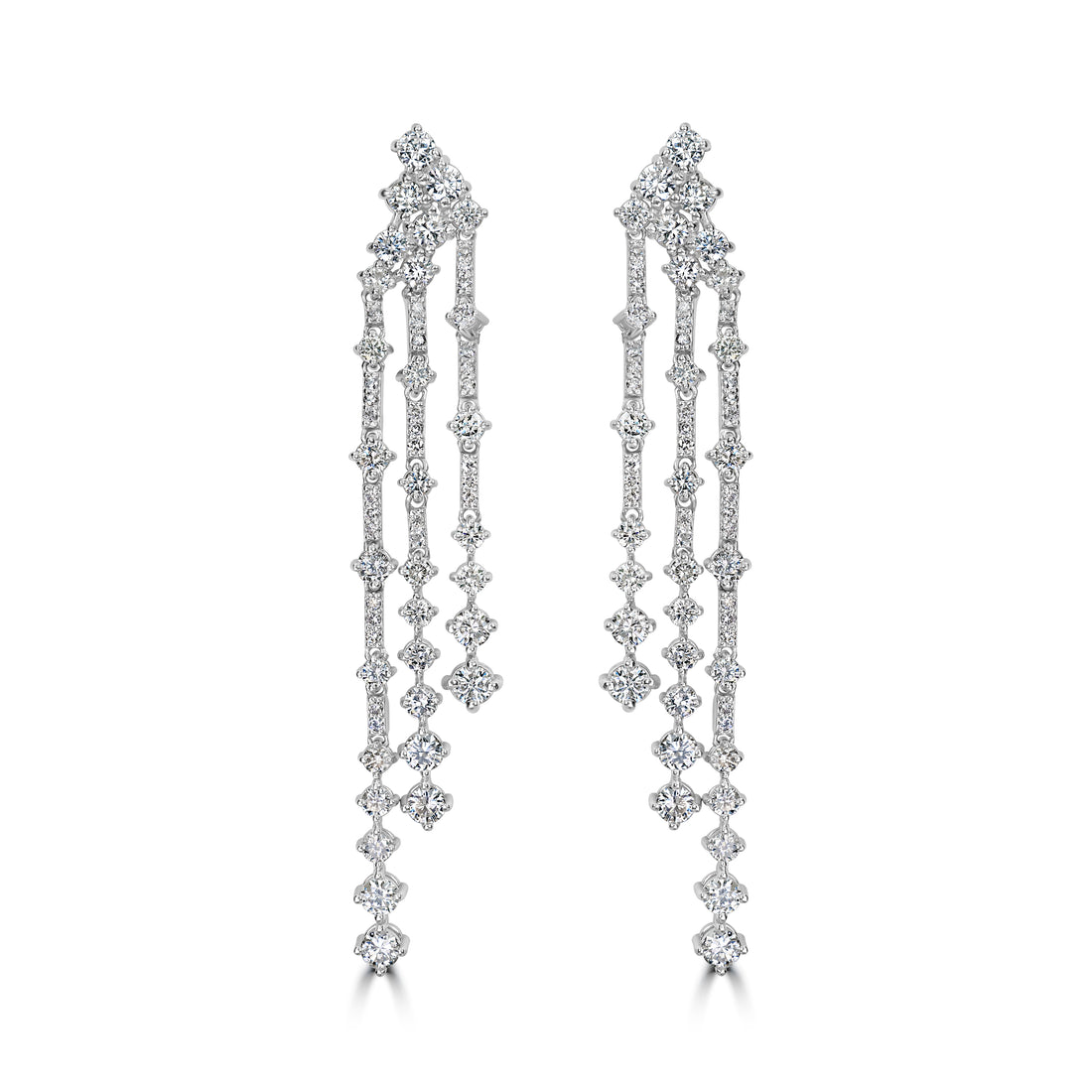 4.41 ct Diamond Earrings in 14K White Gold