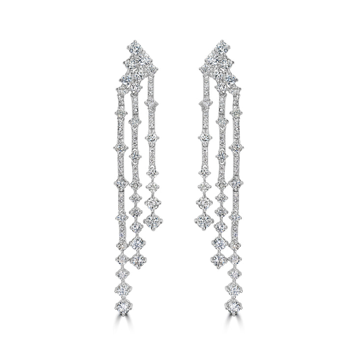 4.41 ct Diamond Earrings in 14K White Gold
