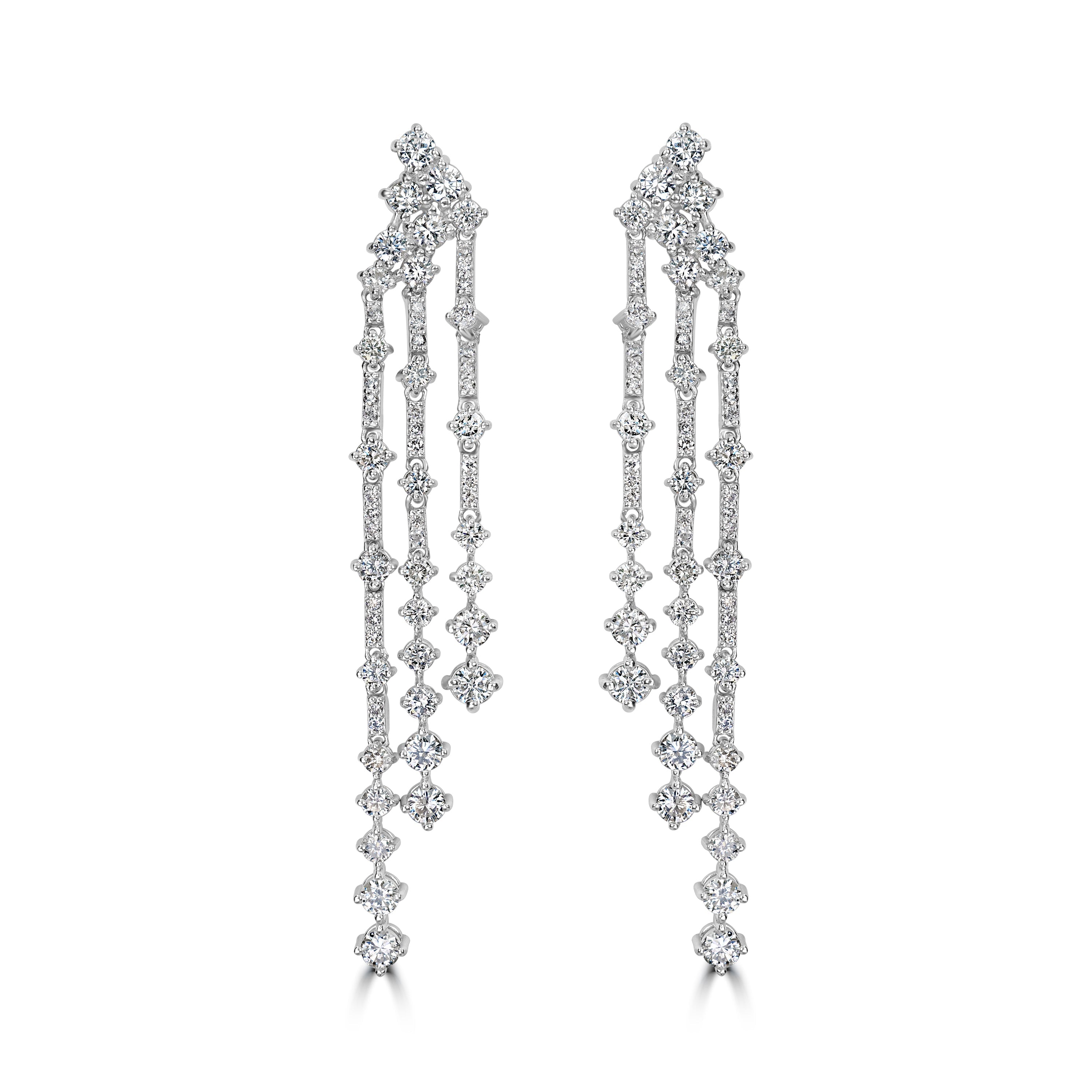 4.41 ct Diamond Earrings in 14K White Gold