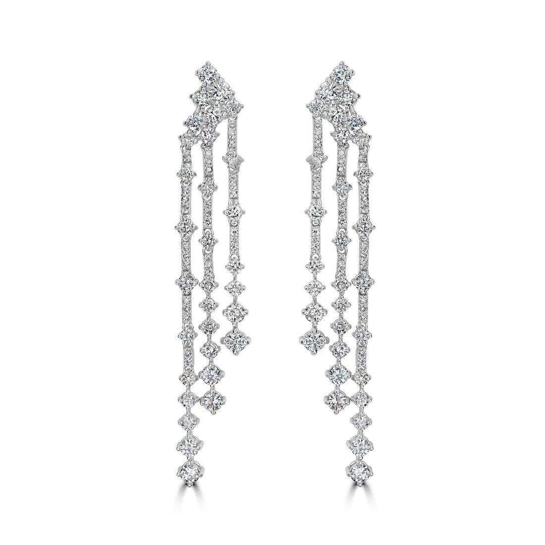 4.41 ct Diamond Earrings in 14K White Gold