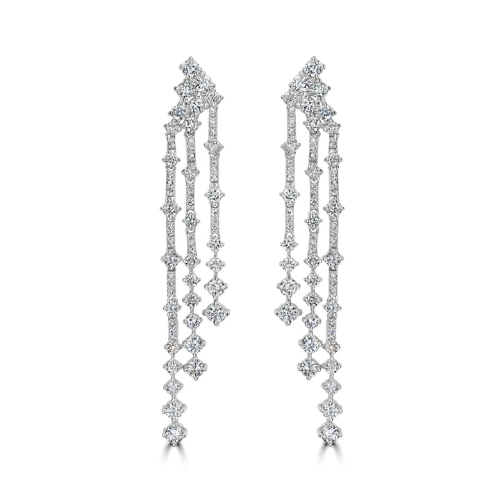 4.41 ct Diamond Earrings in 14K White Gold