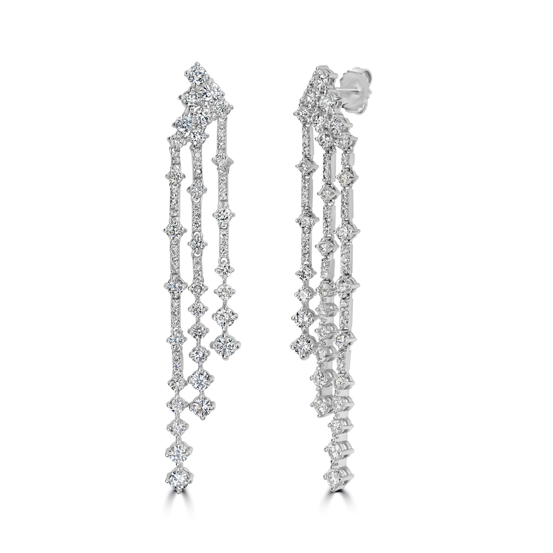 4.41 ct Diamond Earrings in 14K White Gold