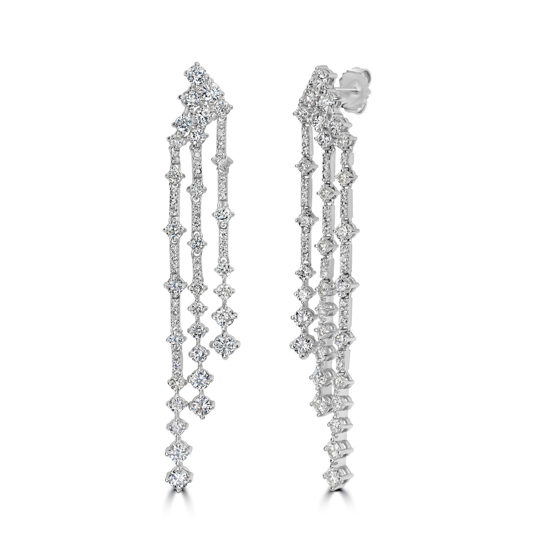 4.41 ct Diamond Earrings in 14K White Gold