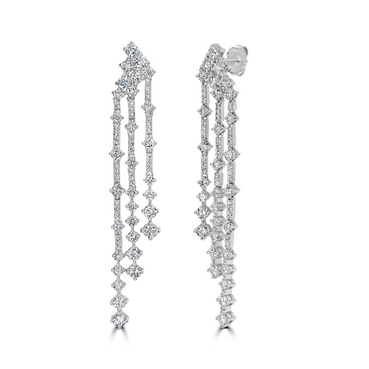 4.41 ct Diamond Earrings in 14K White Gold