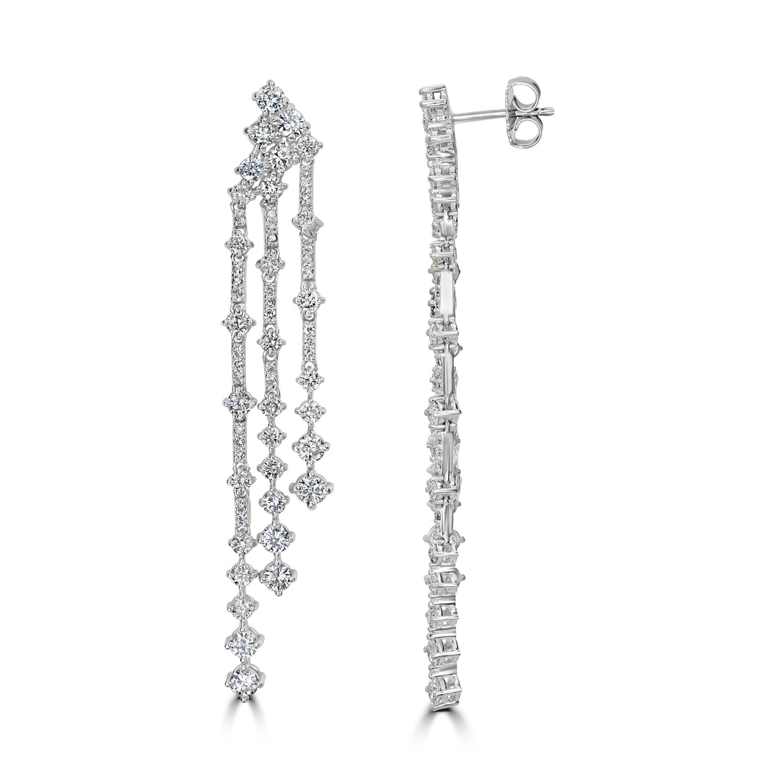 4.41 ct Diamond Earrings in 14K White Gold