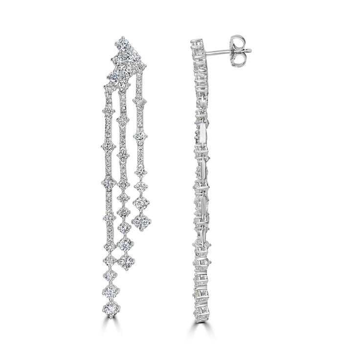 4.41 ct Diamond Earrings in 14K White Gold