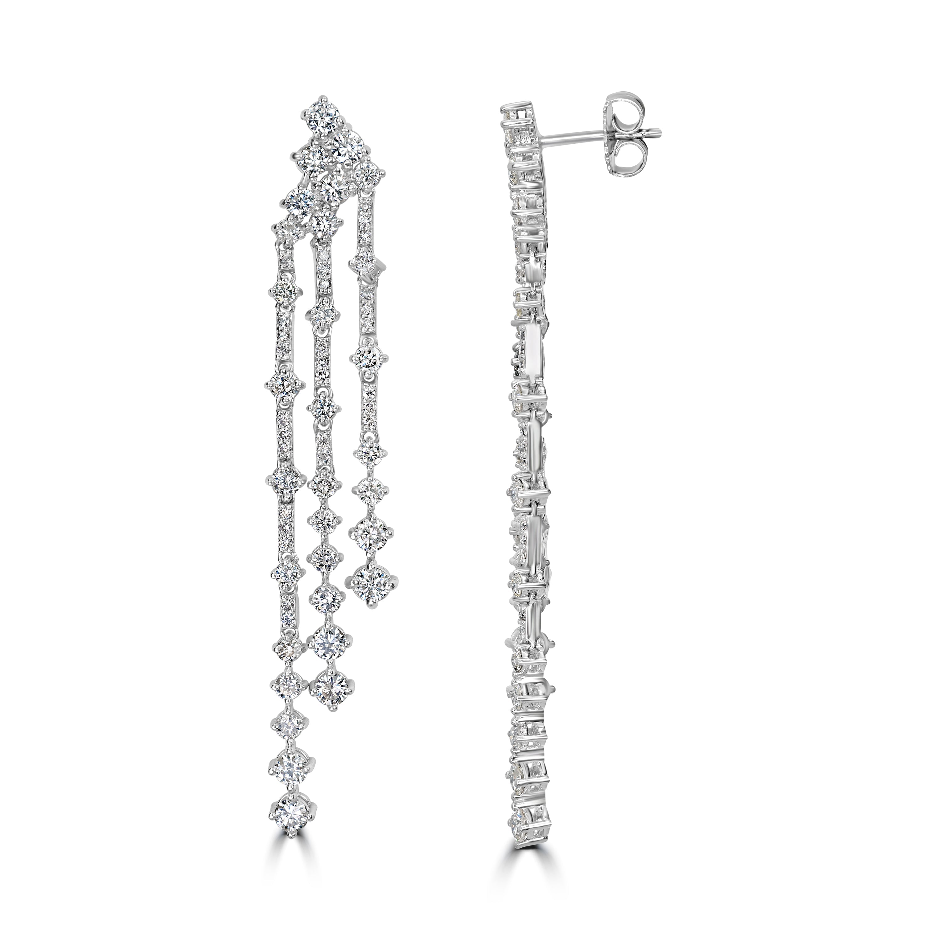 4.41 ct Diamond Earrings in 14K White Gold