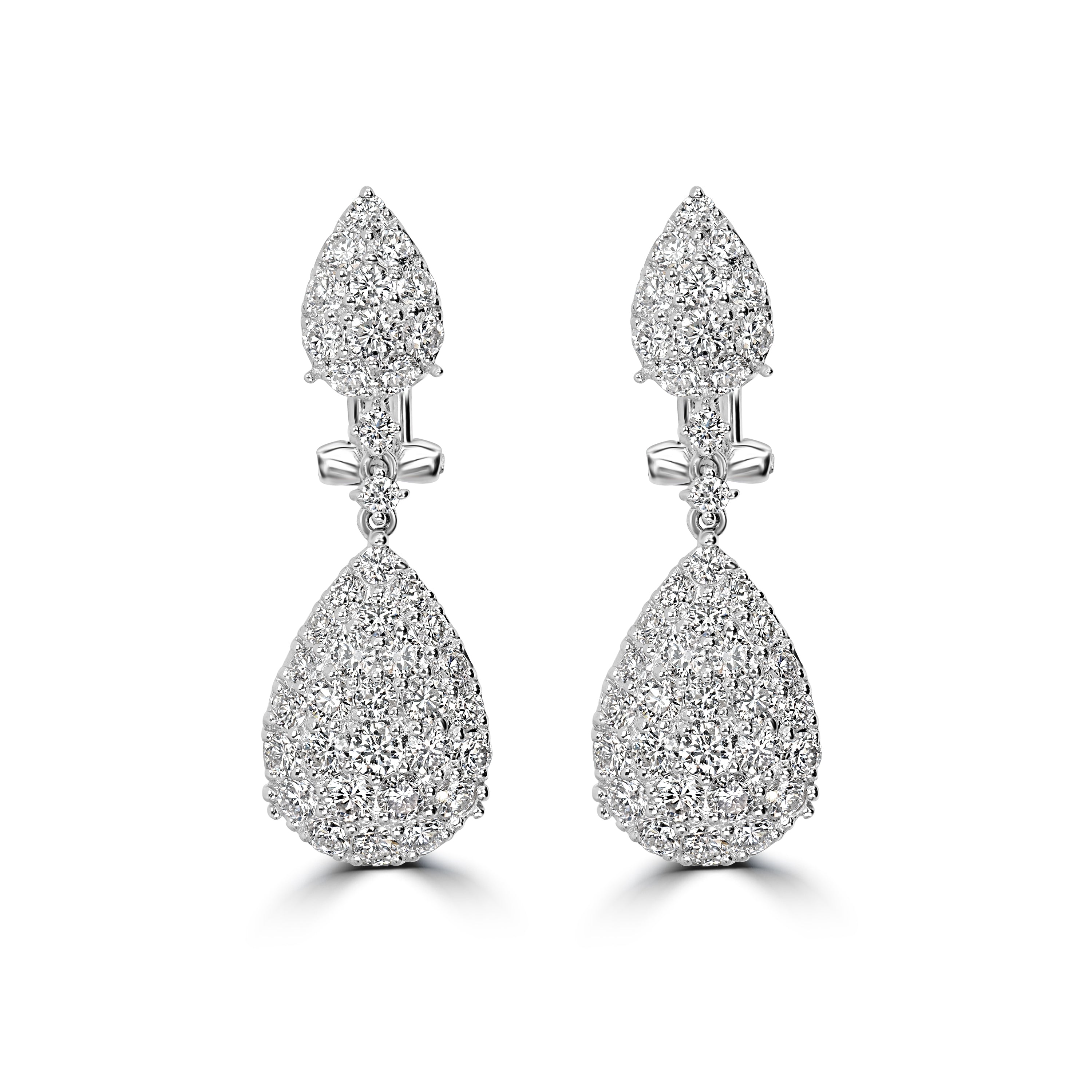 3.43 ctw Diamond Earrings in 18K White Gold