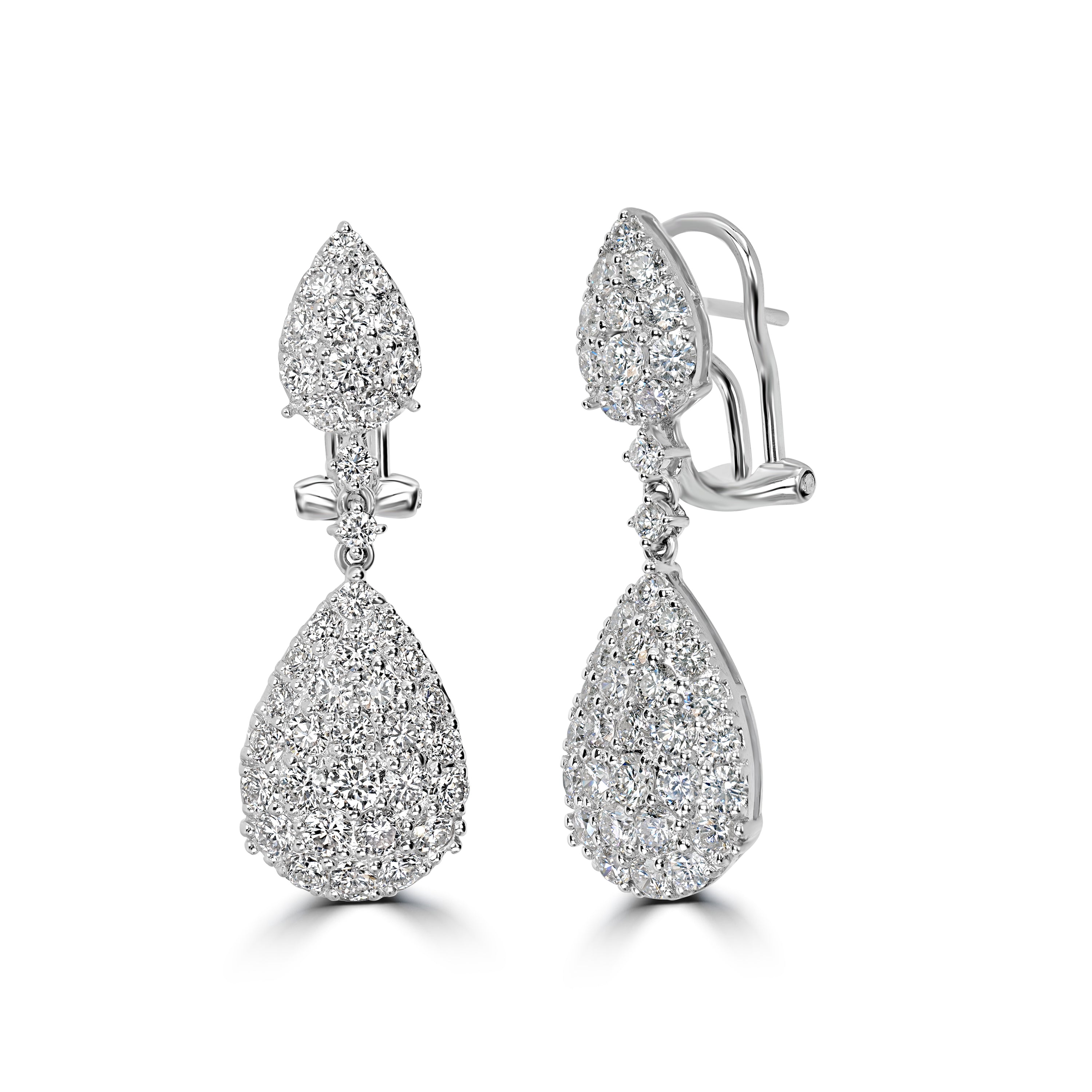 3.43 ctw Diamond Earrings in 18K White Gold