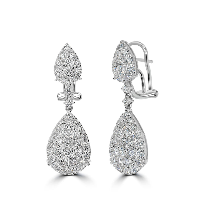 3.43 ctw Diamond Earrings in 18K White Gold