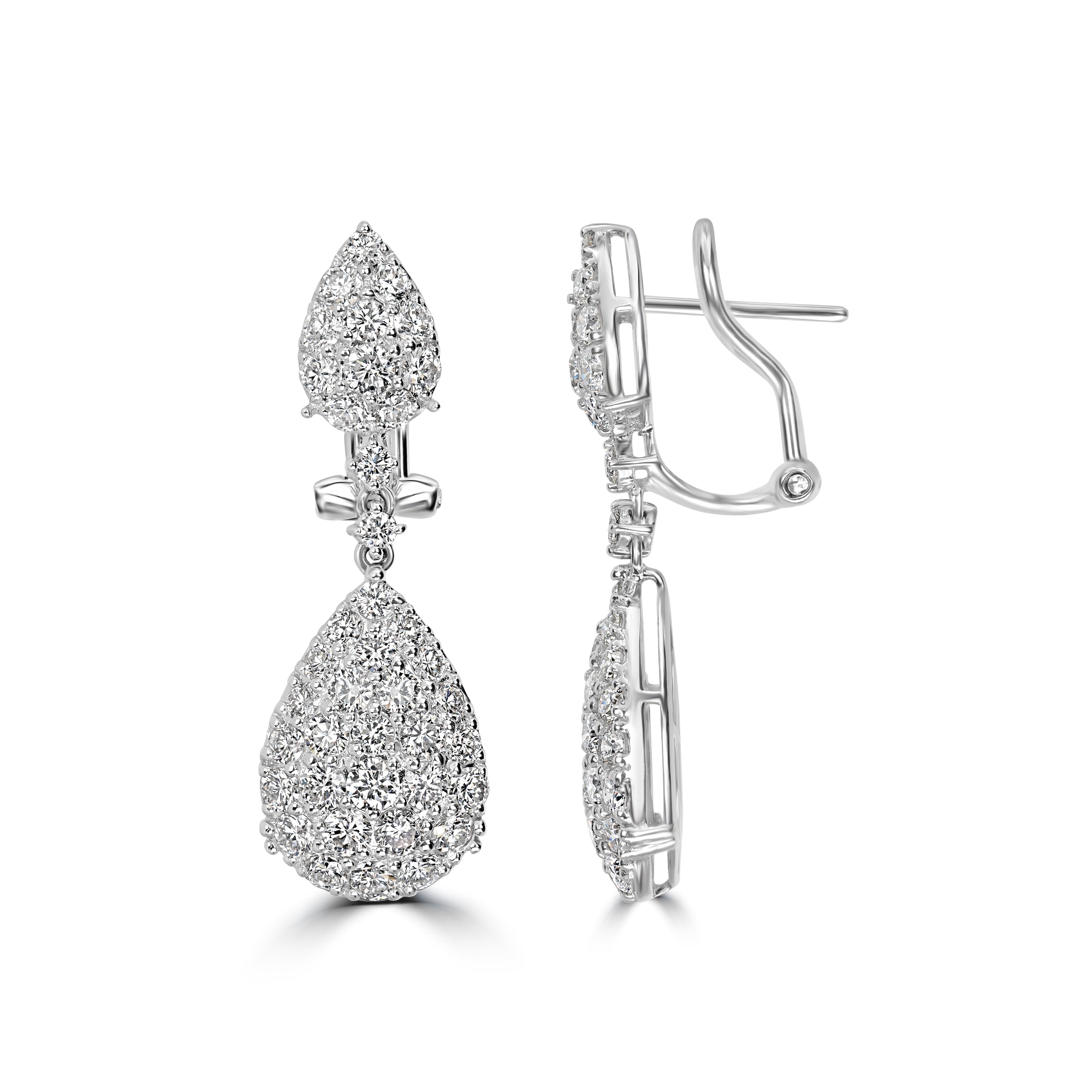 3.43 ctw Diamond Earrings in 18K White Gold