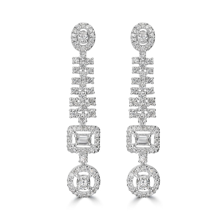 5.29 ct Diamond Earrings in 18K White Gold