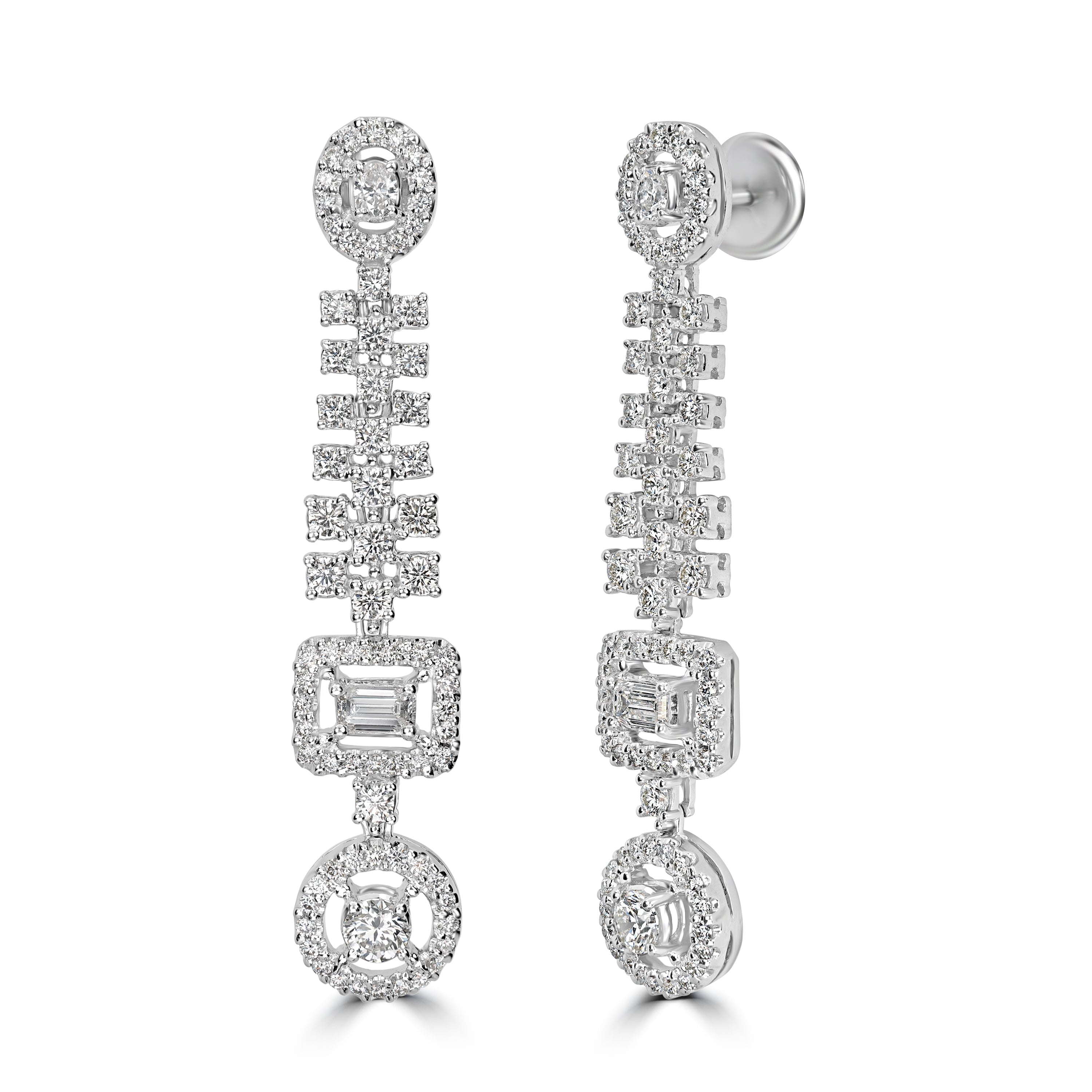 5.29 ct Diamond Earrings in 18K White Gold