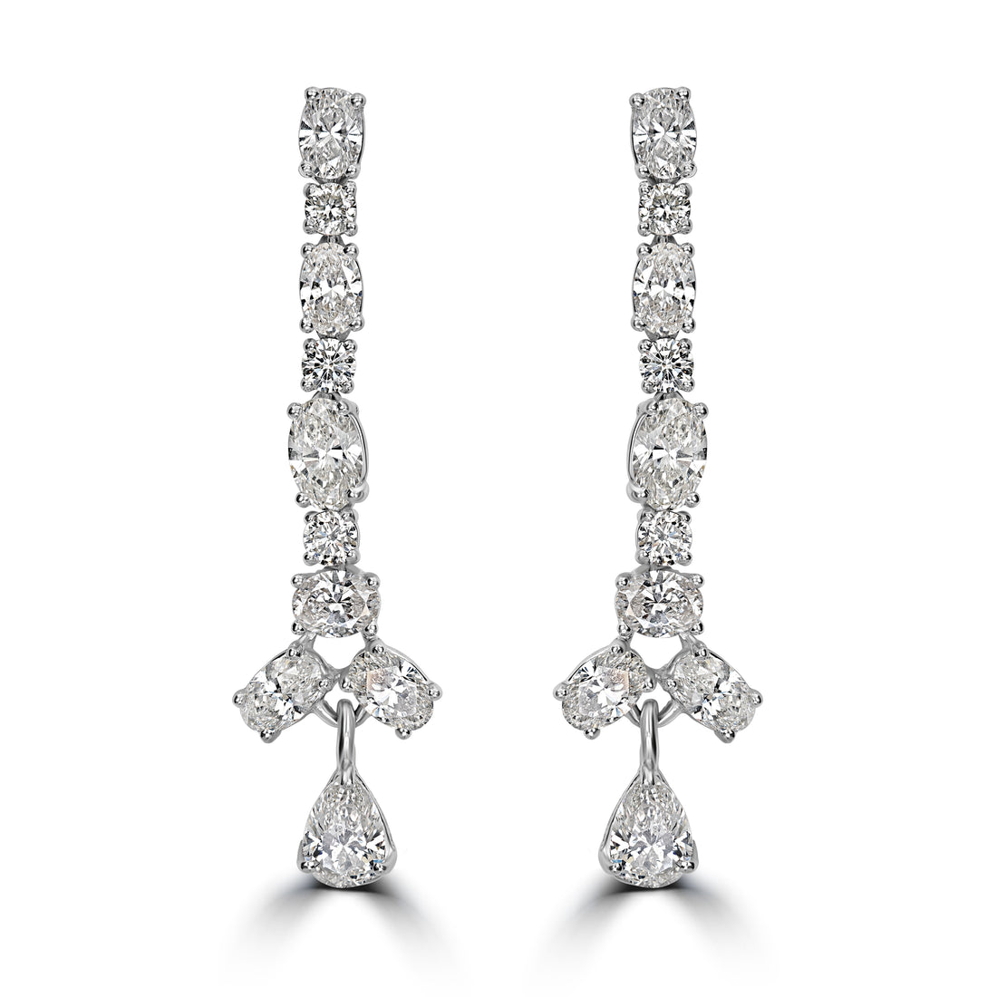 8.56 ct Diamond Earrings in 18K White Gold