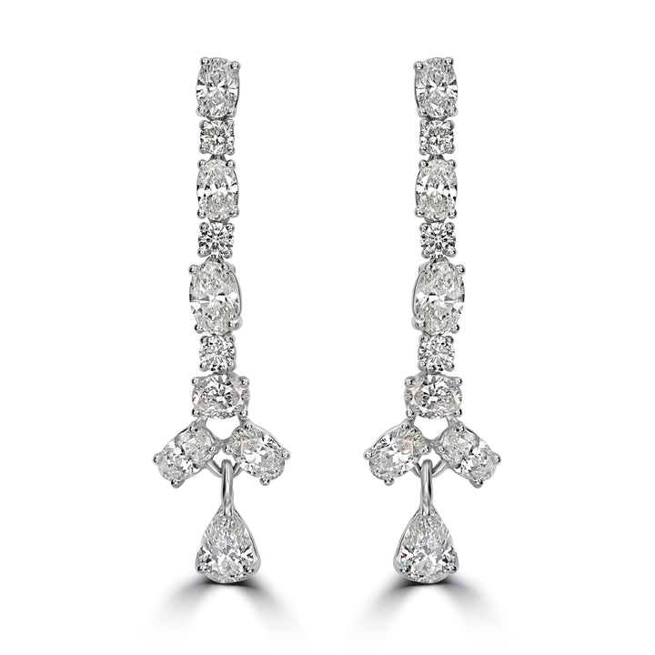 8.56 ct Diamond Earrings in 18K White Gold