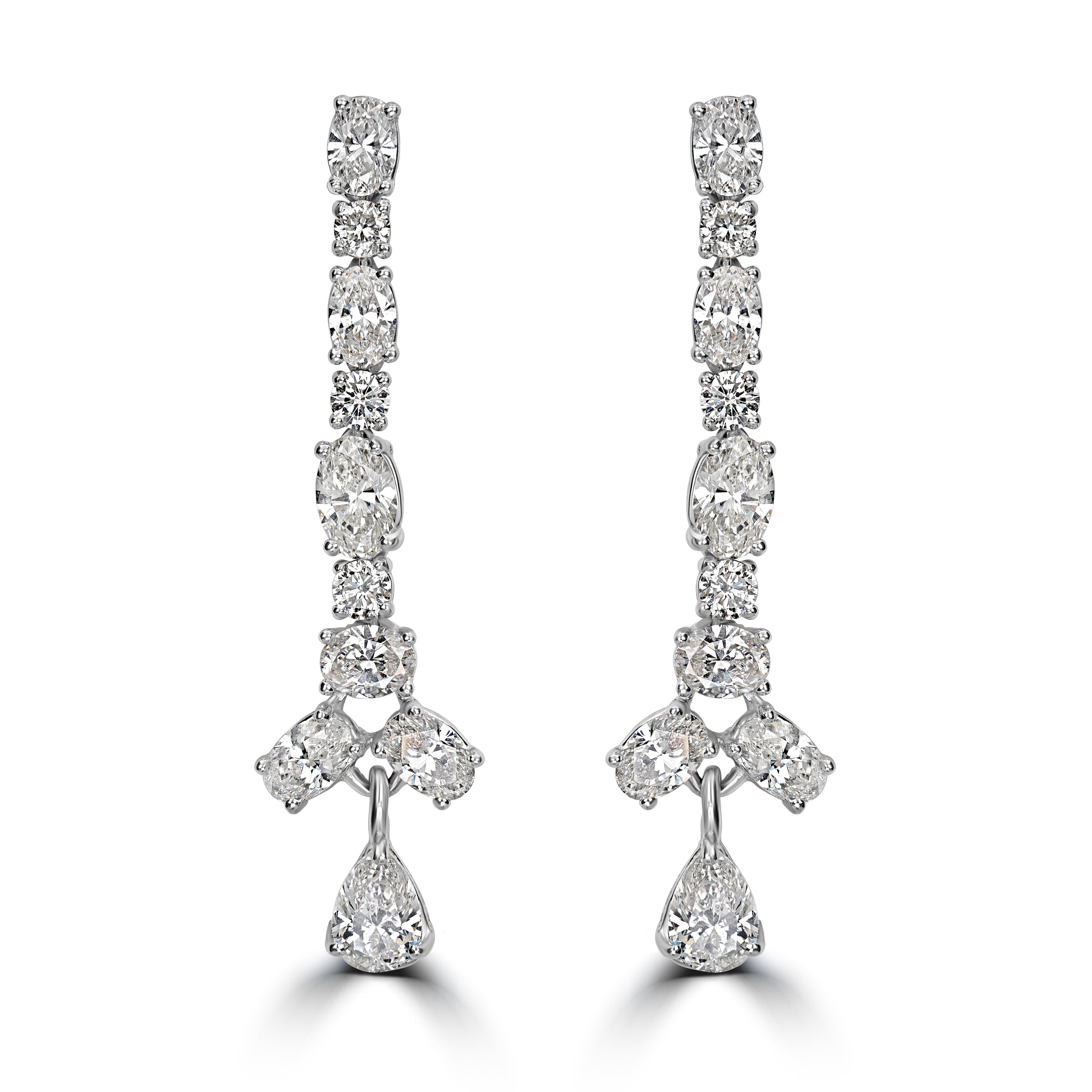 8.56 ct Diamond Earrings in 18K White Gold