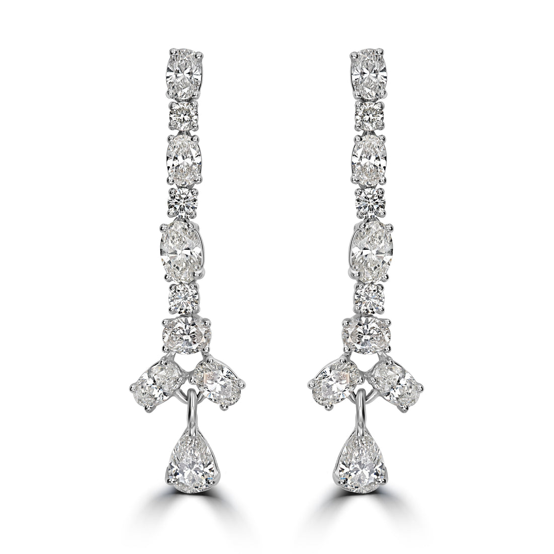 8.56 ct Diamond Earrings in 18K White Gold