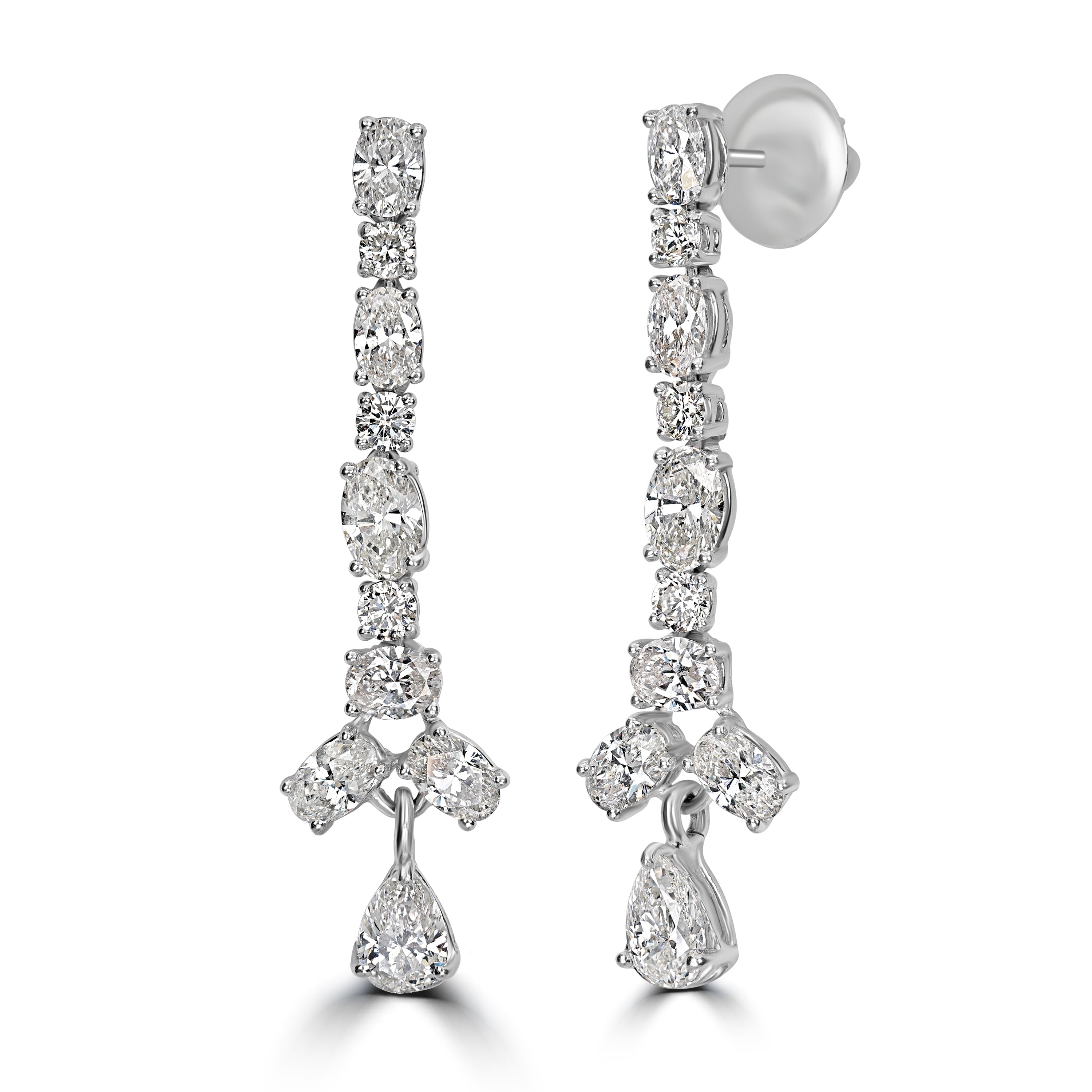 8.56 ct Diamond Earrings in 18K White Gold