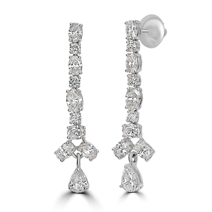 8.56 ct Diamond Earrings in 18K White Gold