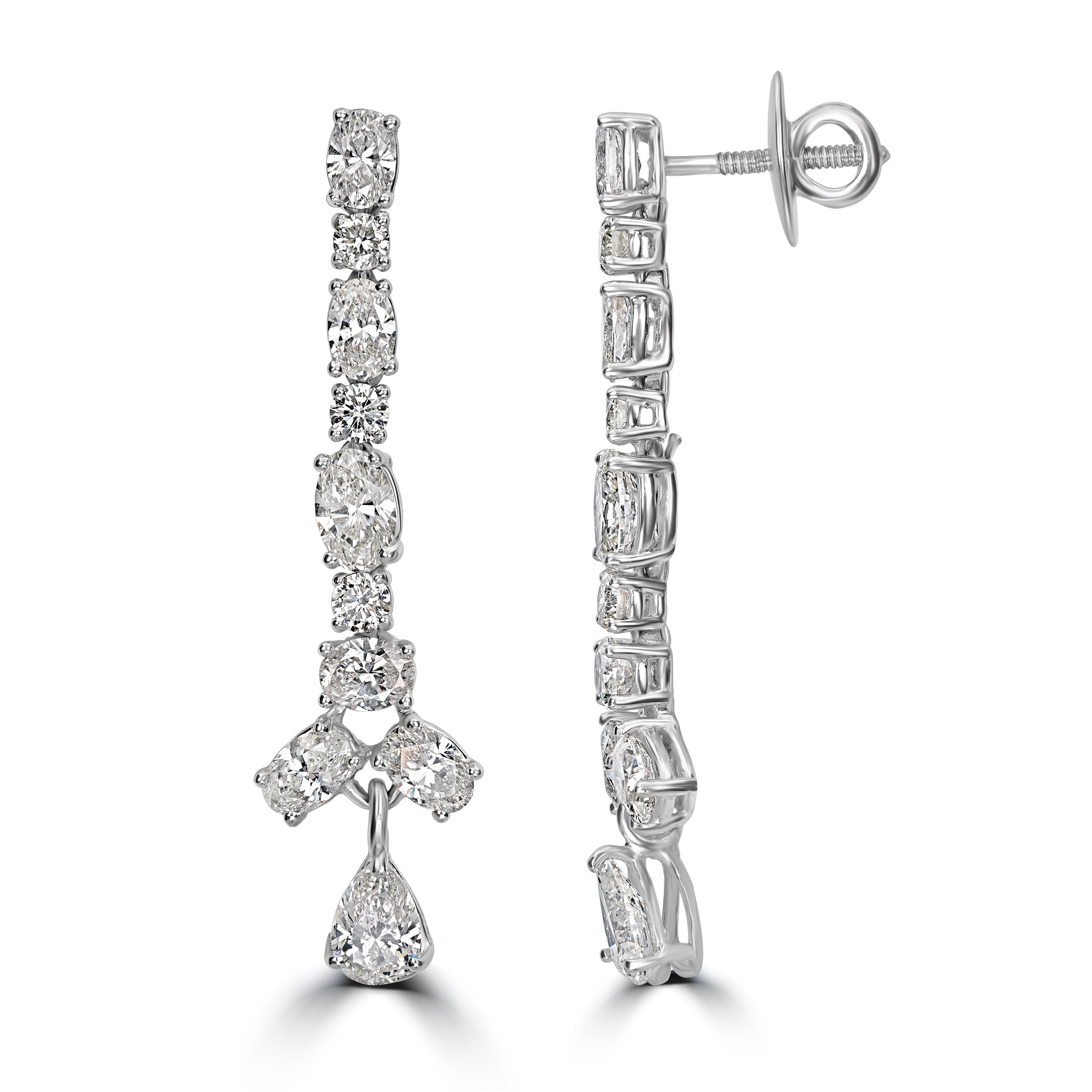 8.56 ct Diamond Earrings in 18K White Gold