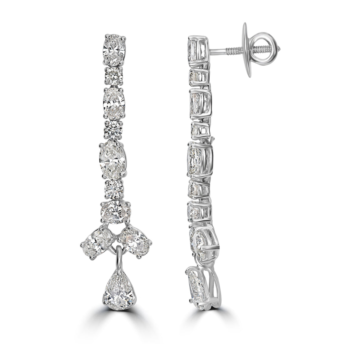8.56 ct Diamond Earrings in 18K White Gold