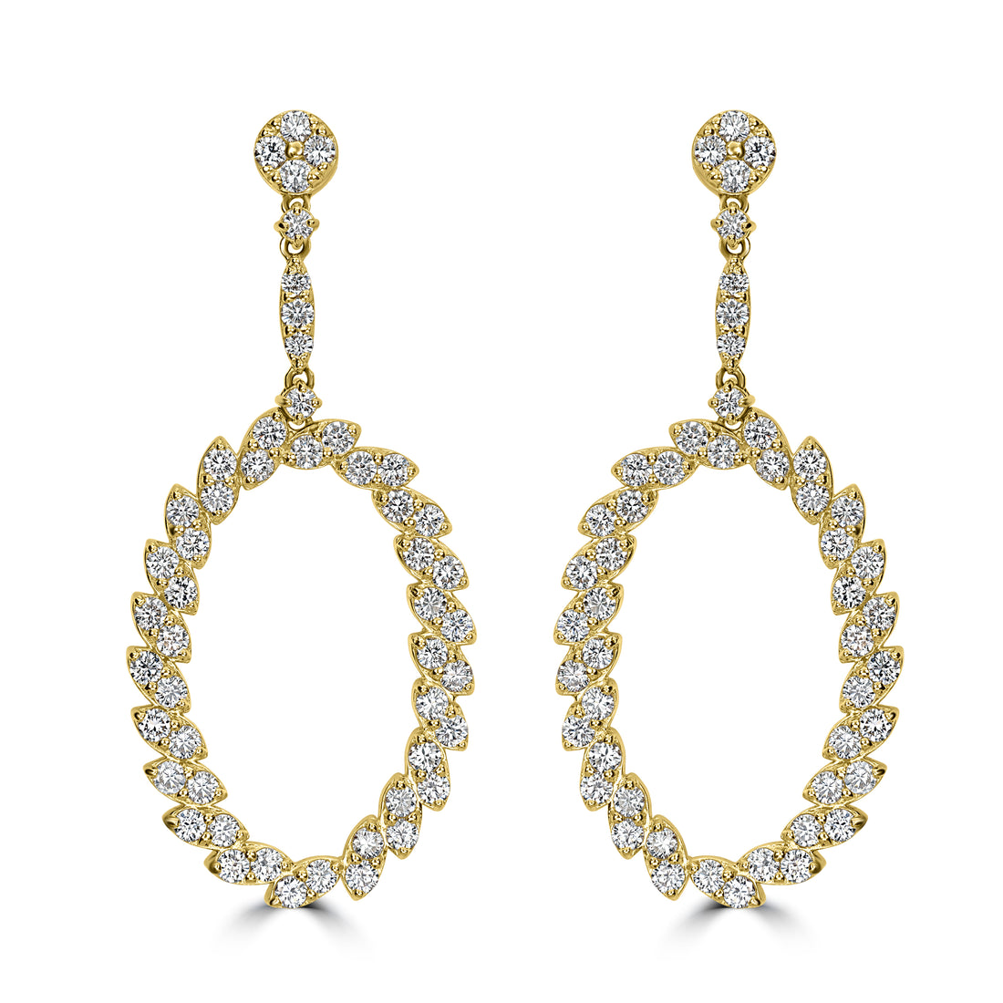 4.50 ct Diamond Earring in 18K Yellow Gold