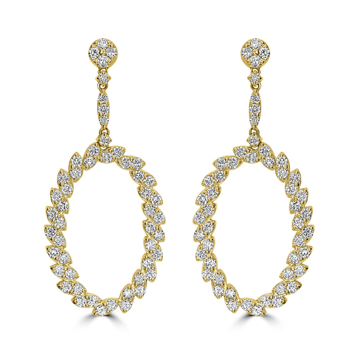 4.50 ct Diamond Earrings in 18K Yellow Gold