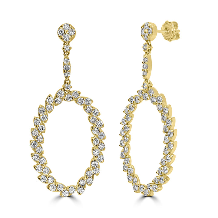 4.50 ct Diamond Earrings in 18K Yellow Gold