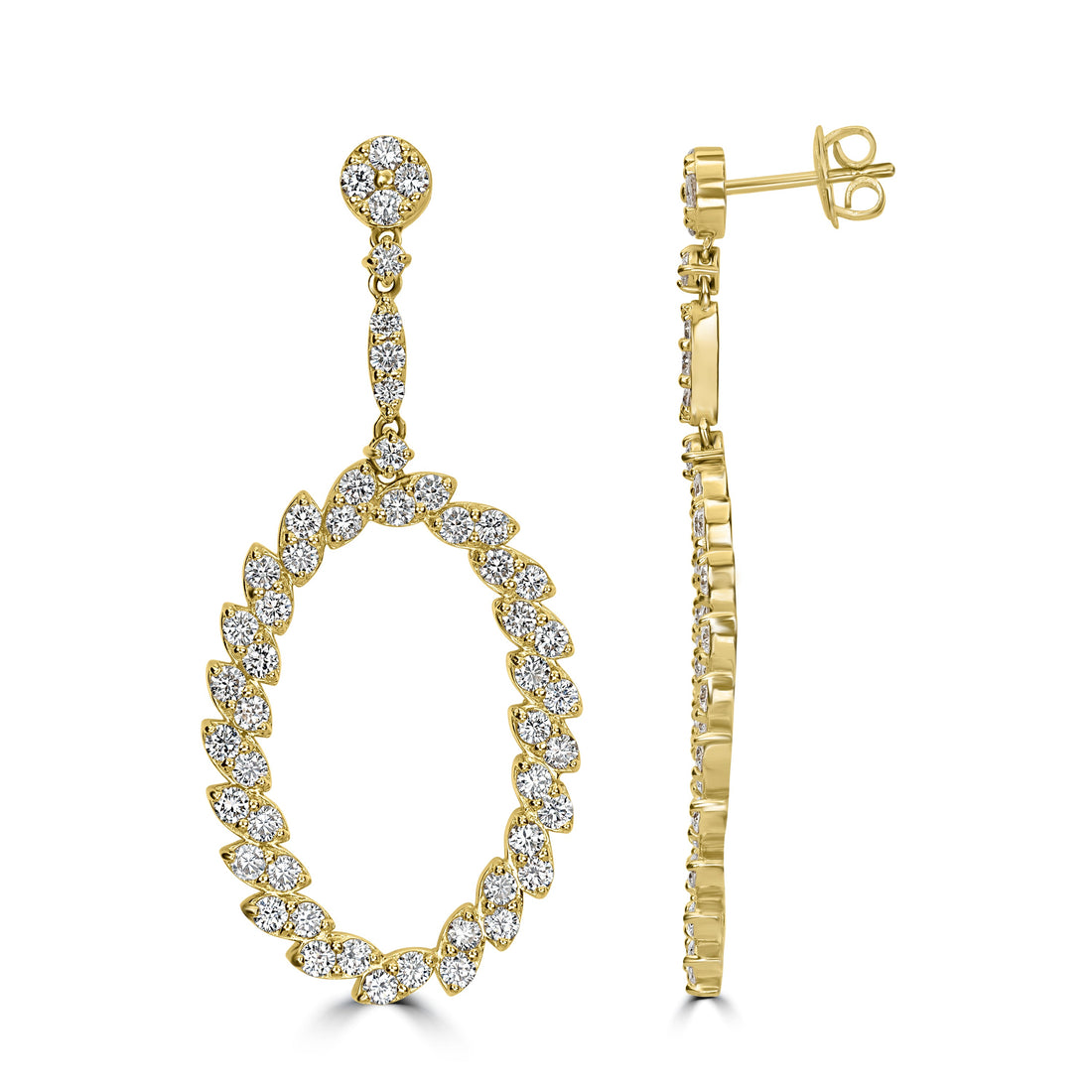 4.50 ct Diamond Earrings in 18K Yellow Gold