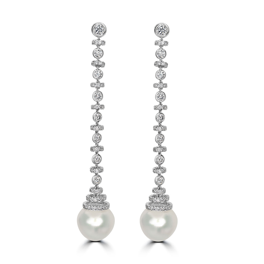 4.41 ct Diamond Earrings in 18K White Gold