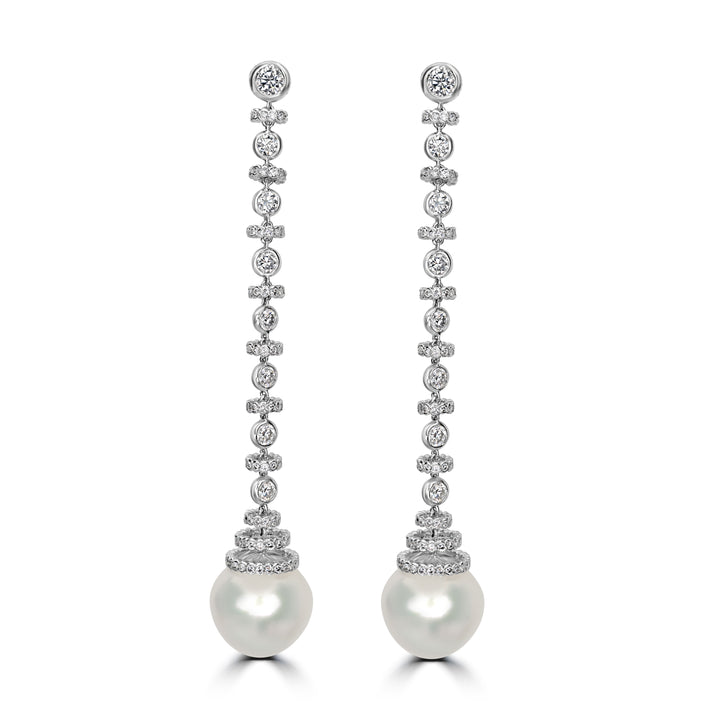 4.41 ct Diamond Earrings in 18K White Gold