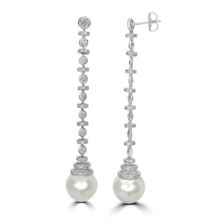 4.41 ct Diamond Earrings in 18K White Gold