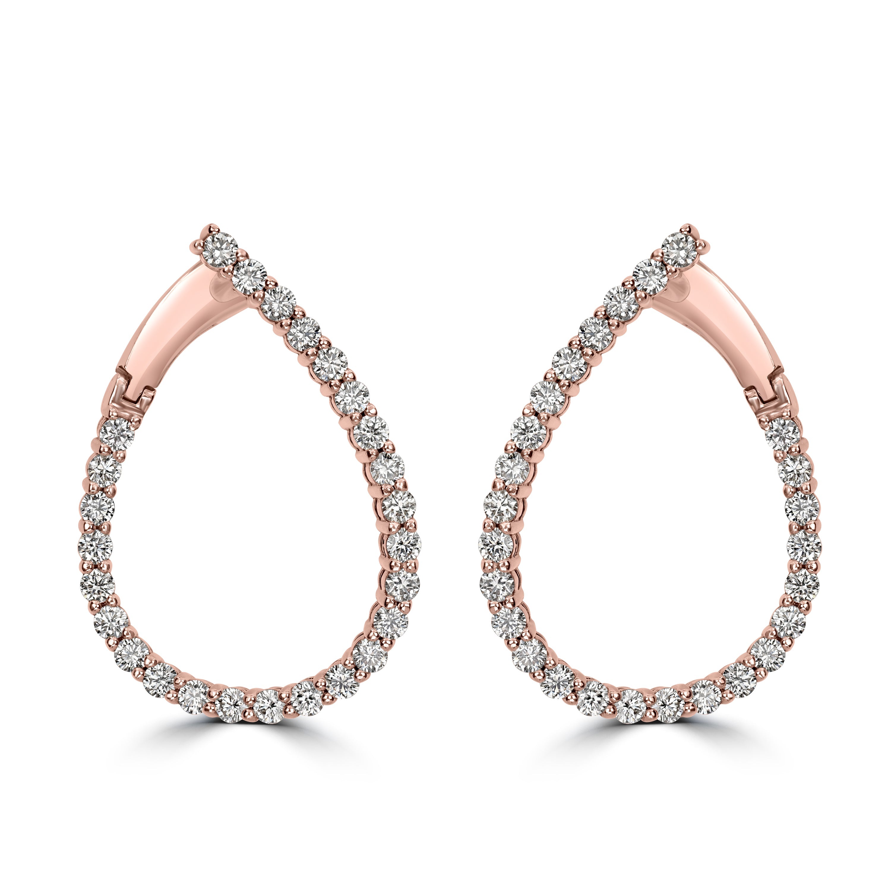 1.97 ct Diamond Earrings in 18K Rose Gold