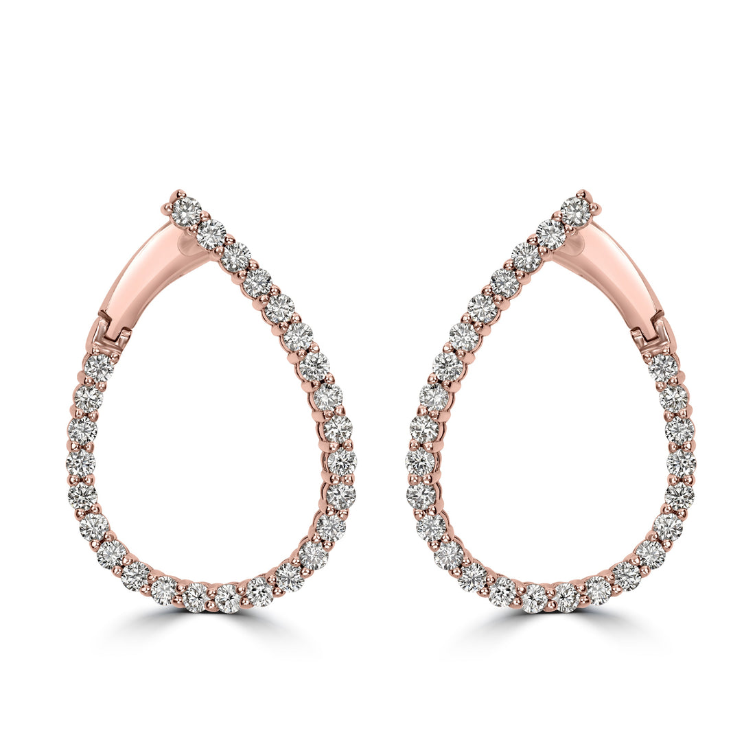 1.97 ct Diamond Earrings in 18K Rose Gold