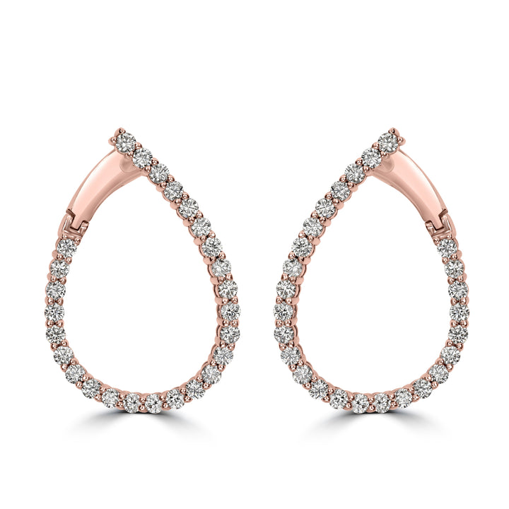 1.97 ct Diamond Earrings in 18K Rose Gold