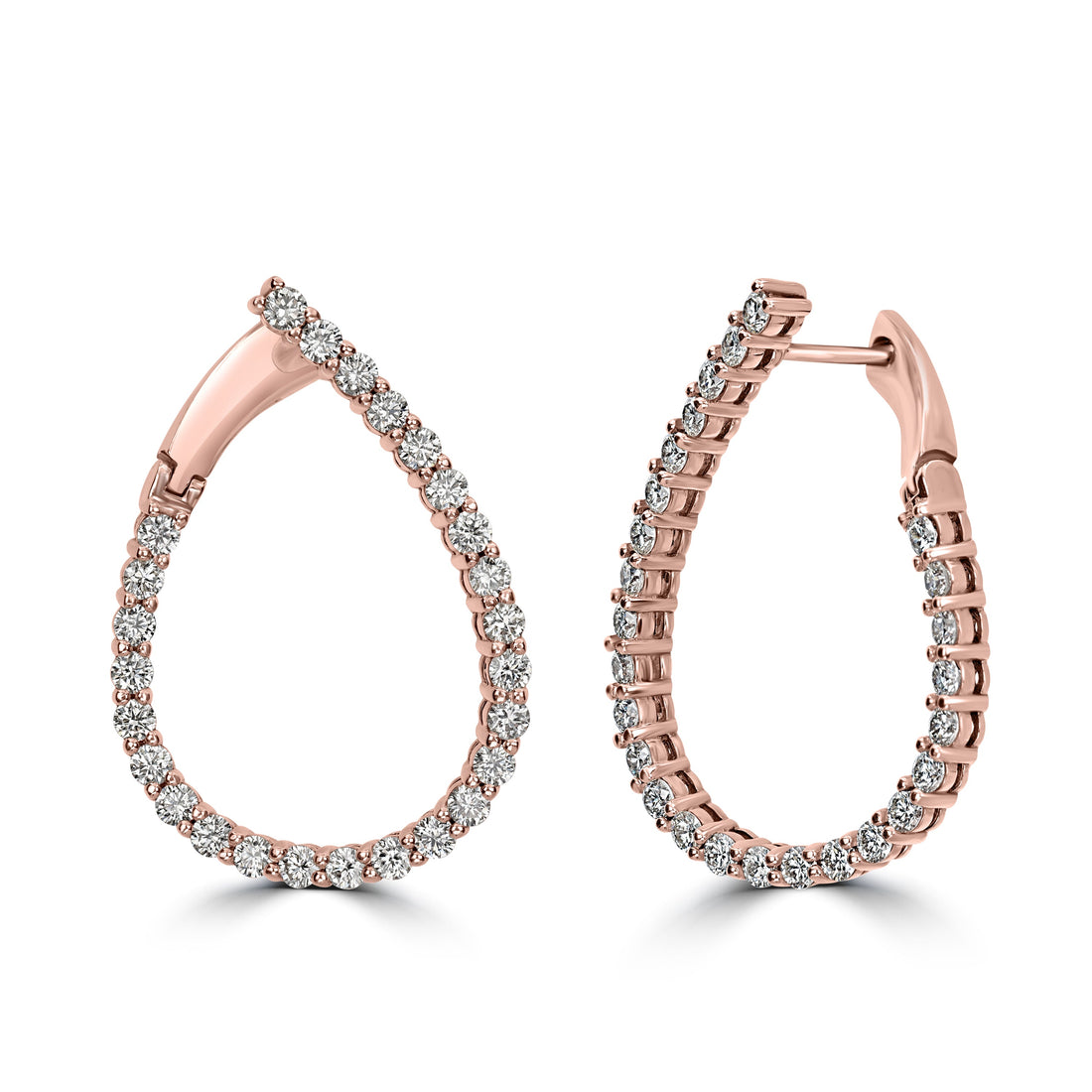 1.97 ct Diamond Earrings in 18K Rose Gold