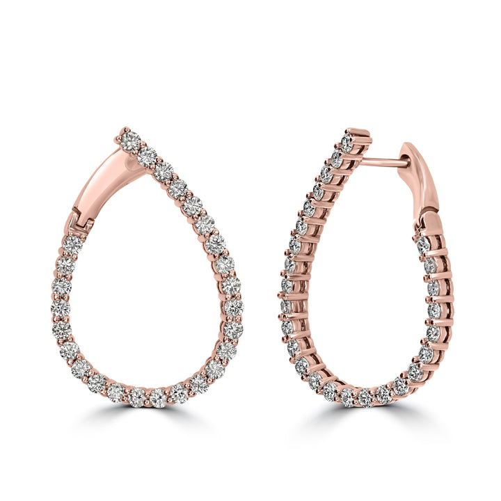 1.97 ct Diamond Earrings in 18K Rose Gold