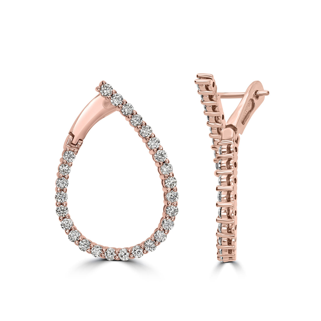 1.97 ct Diamond Earrings in 18K Rose Gold