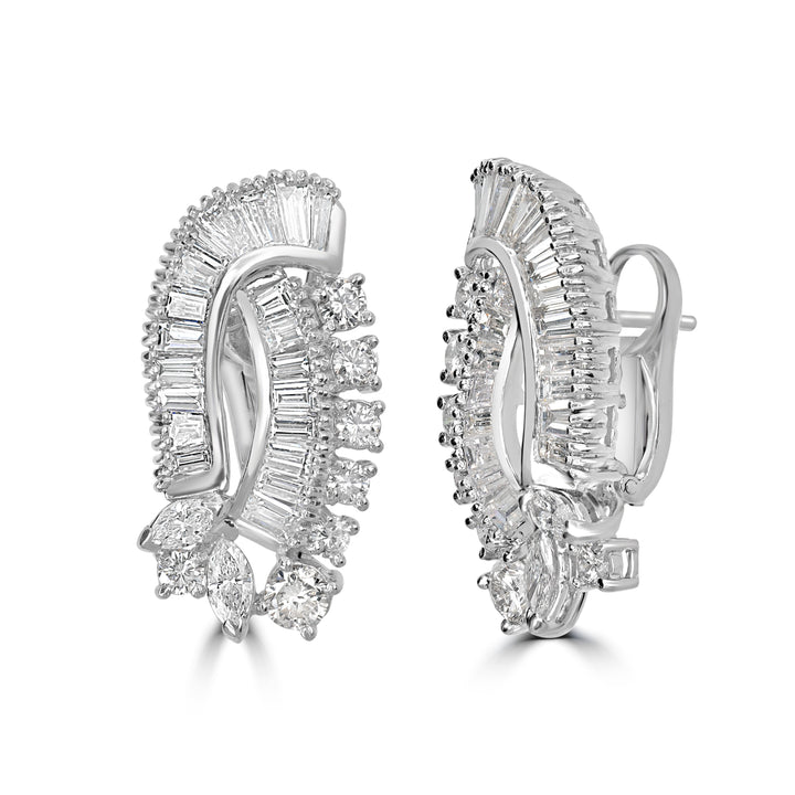 6.61 ct Diamond Earrings in Platinum
