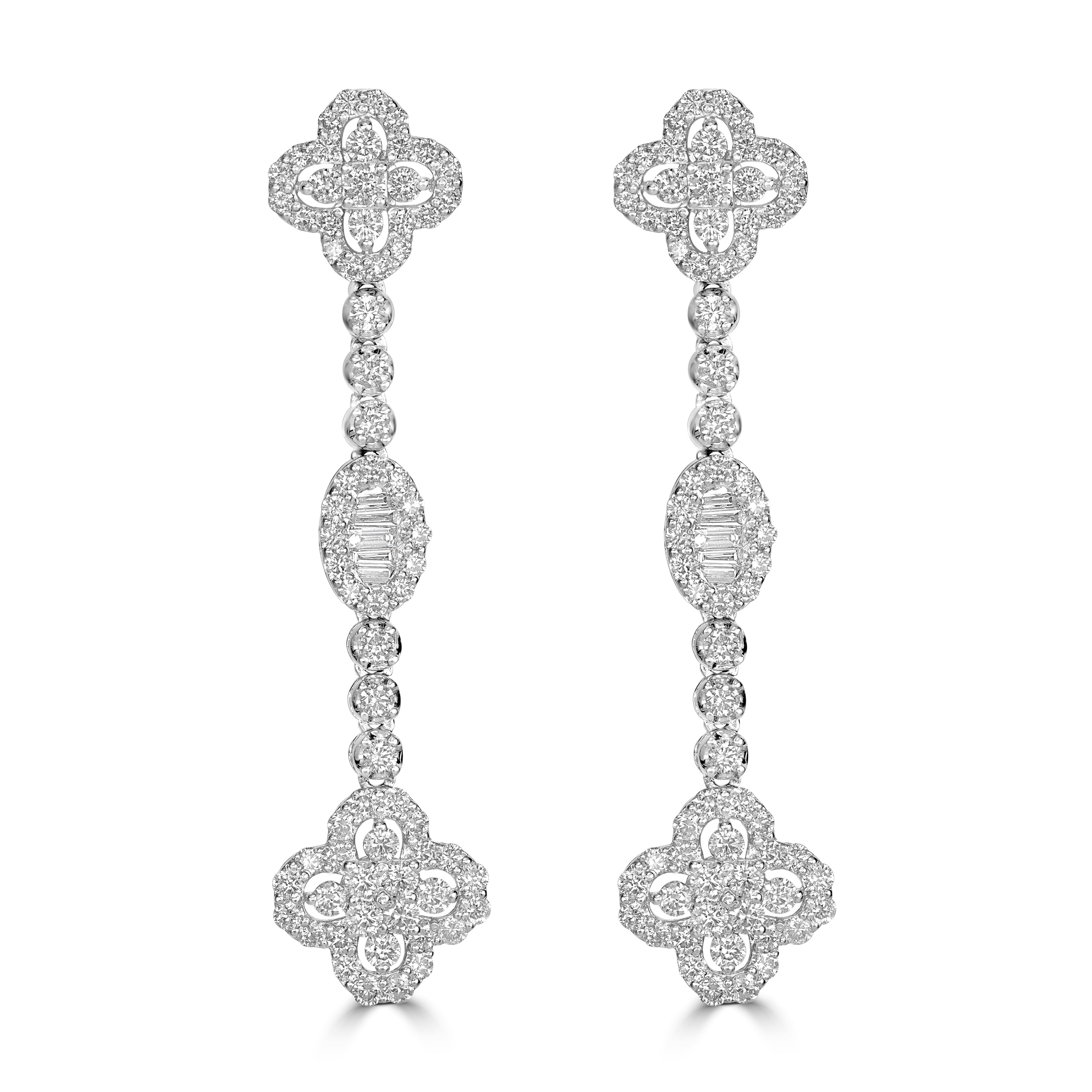 2.71 ct Diamond Earrings in 18K White Gold