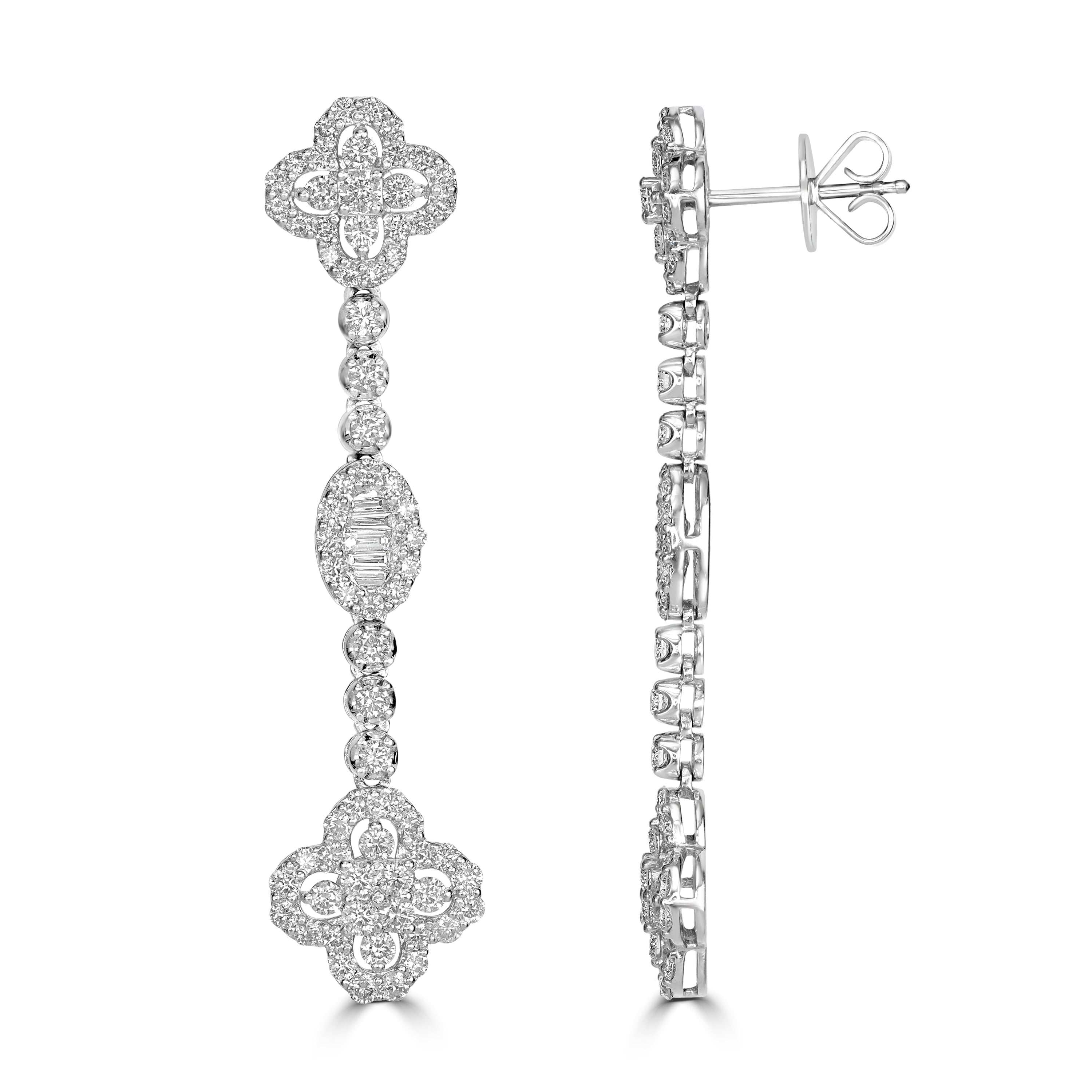 2.71 ct Diamond Earrings in 18K White Gold