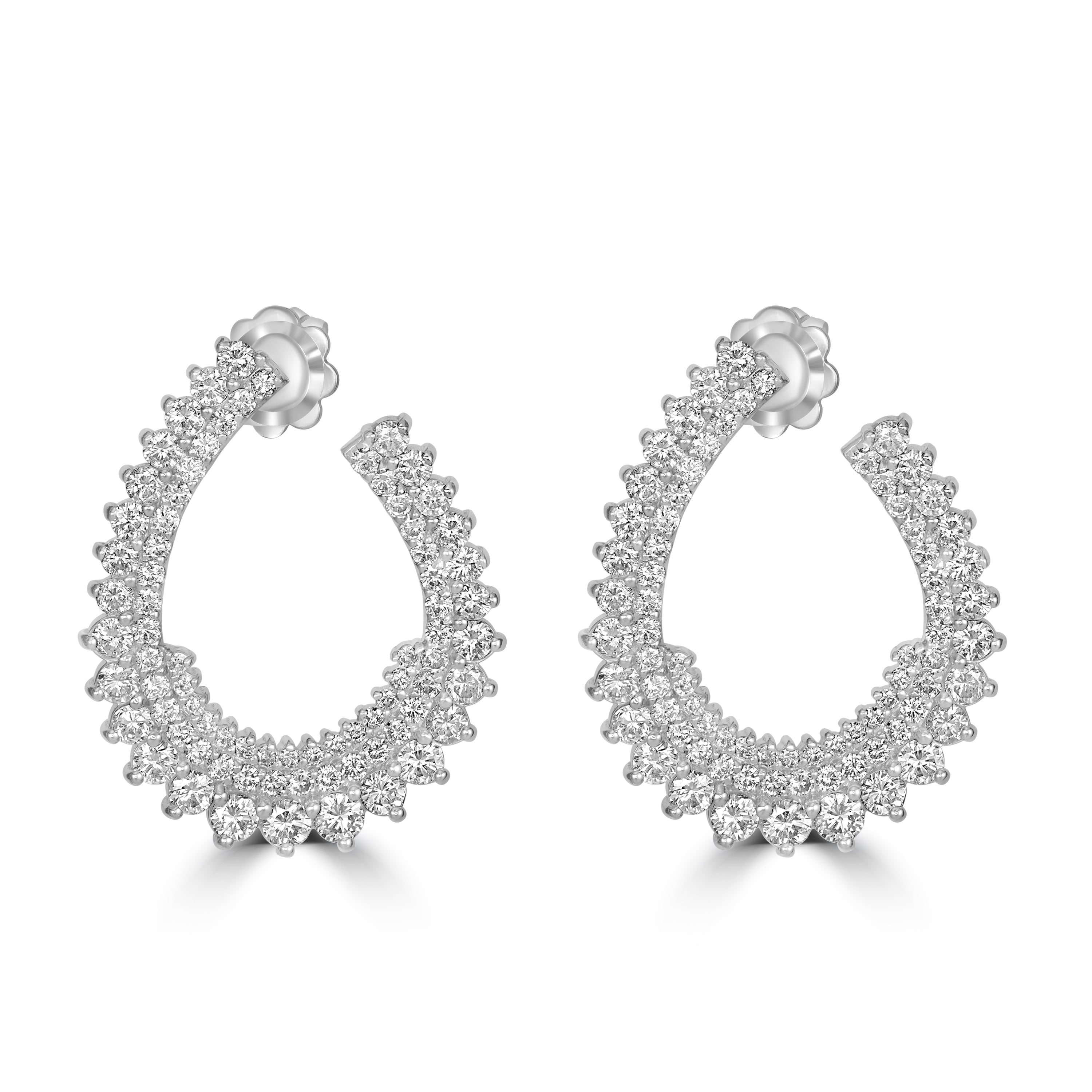 3.75 ct Diamond Earrings in 18K White Gold