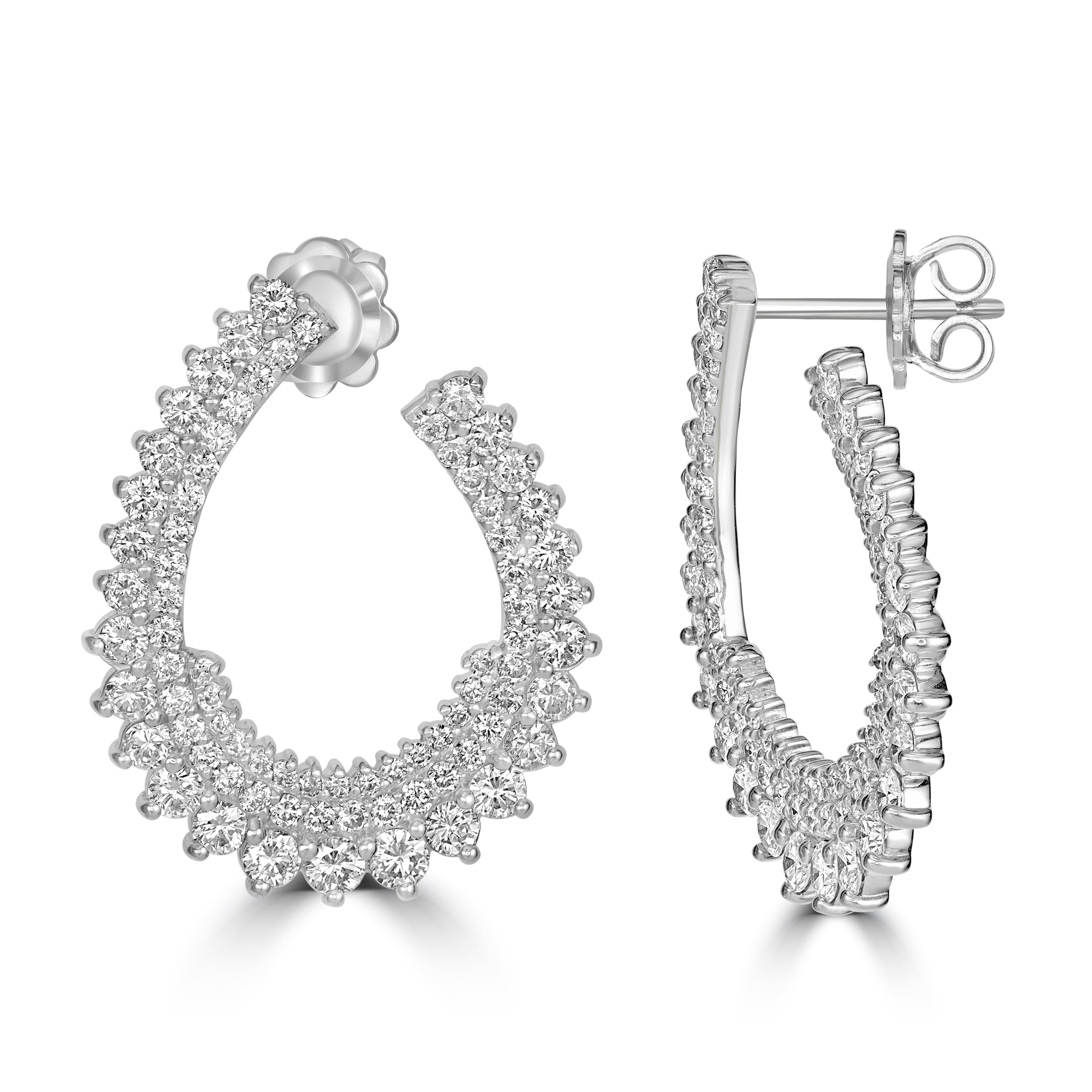 3.75 ct Diamond Earrings in 18K White Gold