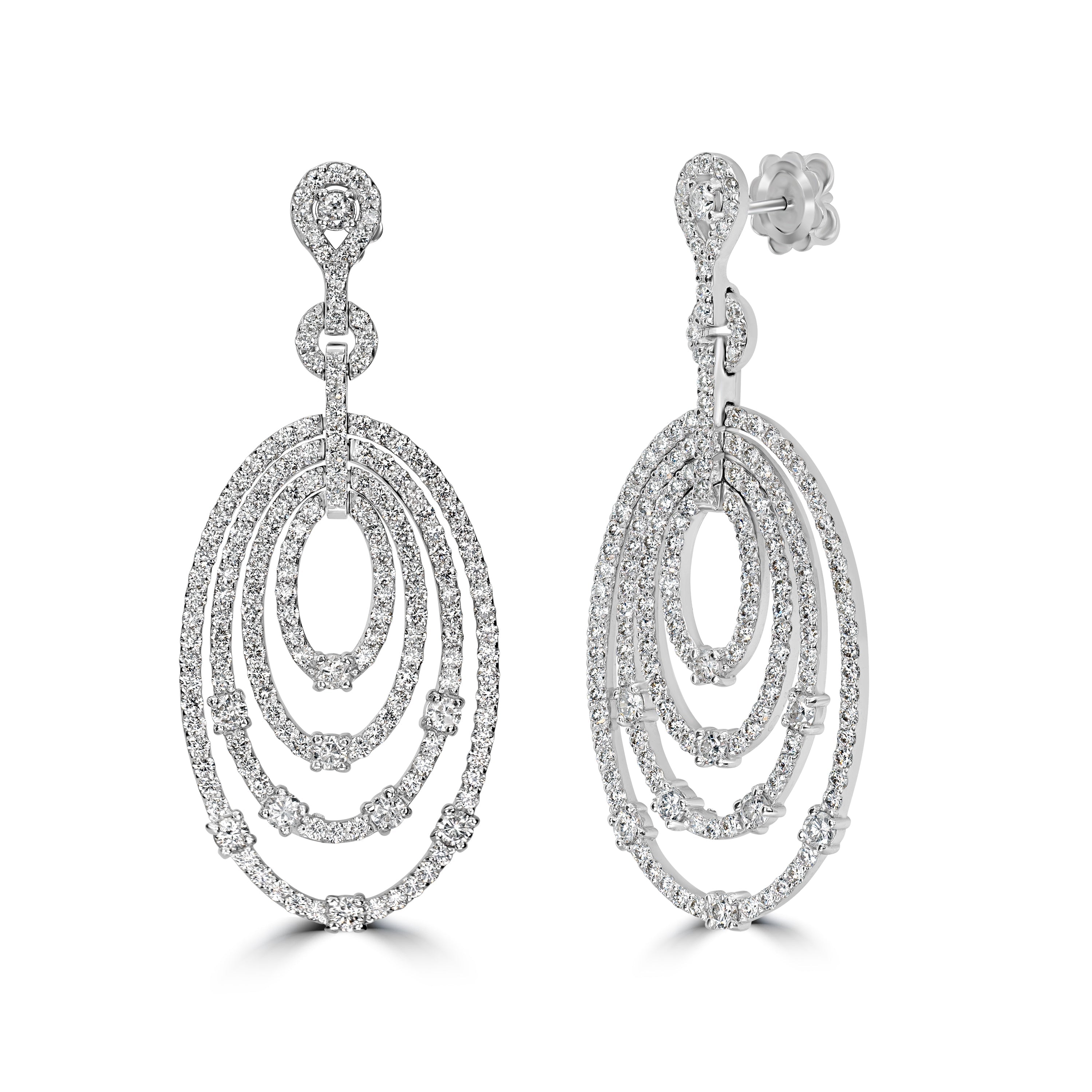 5.20 ct Diamond Earrings in 18K White Gold
