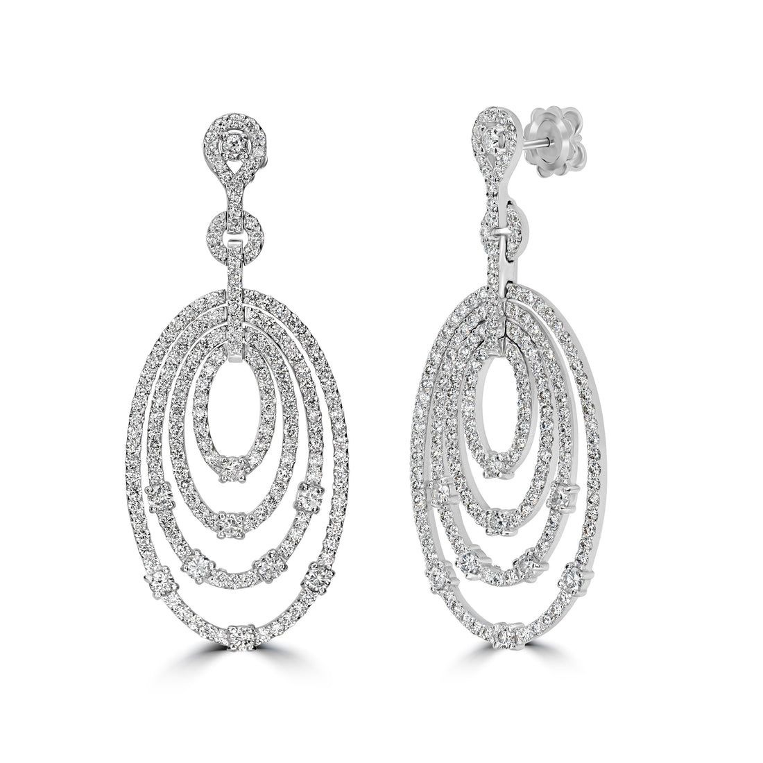 5.20 ct Diamond Earrings in 18K White Gold